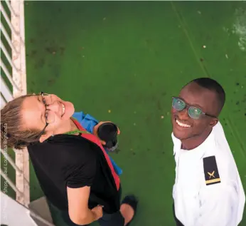  ?? MERCY SHIPS HANDOUT PHOTO ?? Local volunteer Erica Schmidt has been a longtime crew member aboard the Africa Mercy, the world’s largest hospital ship. On board she met Philip M’Bayoh from Sierra Leone and they just spent their first Christmas as a married couple.