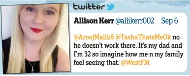  ??  ?? Dismay: Mr Kerr’s daughter Allison reveals her feelings about the engagement