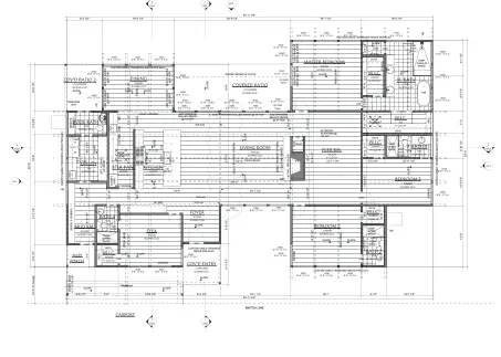  ??  ?? RIGHT: THE PLANS FOR THE 3,800- SQUARE- FOOT STRUCTURE INCLUDE LARGE BEDROOMS, AN OPEN KITCHEN AND LIVING ROOM, COVERED PATIOS AND A CASITA.