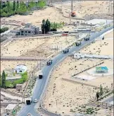  ?? ANI ?? Indian Army trucks in Leh on Thursday. n