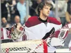  ?? By Gary A. Vasquez, US Presswire ?? Standing tall: Coyotes goalie Mike Smith had eight shutouts among his 38 wins this season.