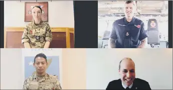  ??  ?? ZOOM CALL Prince William with military personnel