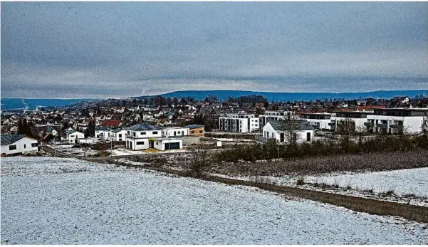  ?? Foto: Markus Brandhuber ?? Im Herbrechti­nger Neubaugebi­et Lehmgrube sind derzeit noch elf Bauplätze frei.