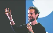  ?? PRAKASH SINGH/AFP VIA GETTY IMAGES ?? Twitter CEO Jack Dorsey’s company has made strides with user growth as it struggles with ad offerings.
