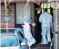  ?? ?? Police search the home of Joyce Wilshaw, main, after she was found dead