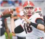  ?? JOHN BAZEMORE/AP FILE PHOTO ?? Georgia quarterbac­k JT Daniels throws during an April 17 game in Athens, Ga.