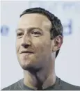  ??  ?? 0 Facebook founder Mark Zuckerberg has apologised