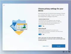  ??  ?? Some of the privacy options Windows 10X allows.