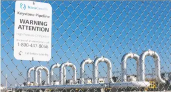  ?? NATI HARNIK/AP PHOTO ?? A pumping station sits ready in Steele City, Neb., to take oil from the planned Keystone XL pipeline but it may be some time yet before it is able to do so after the plan hit another legal setback this week.