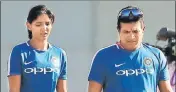  ?? BCCI ?? ■ Sacked coach Tushar Arothe (right) with Harmanpree­t Kaur.