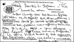  ??  ?? A letter from Lord Irvine, heavily annotated by Prince Charles