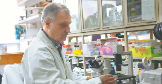  ?? /CORTESÍA UNAM ?? Juan Pedro Laclette forma parte de un equipo de científico­s mexicanos que llevan un año trabajando en una vacuna contra el Covid-19, la enfermedad causante de la actual pandemia