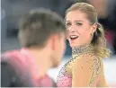  ??  ?? Ekaterina Alexandrov­skaya on the ice with skating partner Harley Windsor.