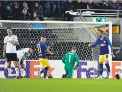  ?? FOTO: OLE MARTIN WOLD, NTB SCANPIX ?? TUNGT: Rosenborg fikk det tungt mot Leipzig i torsdagens Europa League-møte.