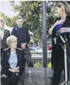  ?? PHOTO: AP ?? Grim history lesson . . . Eva Schloss, the stepsister of Anne Frank and a Holocaust survivor, talks to reporters during a news conference yesterday in Newport Beach, California.