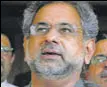  ?? AP ?? Shahid Khaqan Abbasi speaks to media in Islamabad.