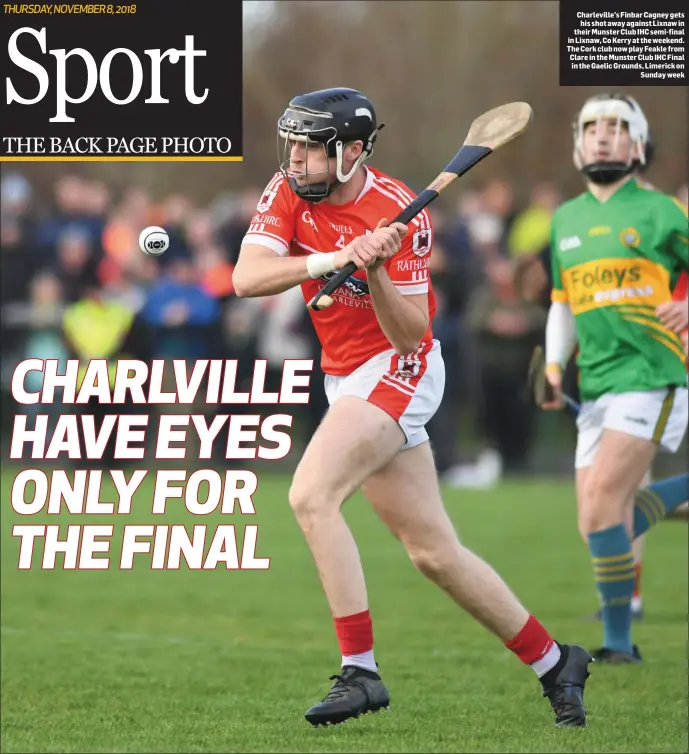  ??  ?? Charlevill­e’s Finbar Cagney gets his shot away against Lixnaw in their Munster Club IHC semi-final in Lixnaw, Co Kerry at the weekend. The Cork club now play Feakle from Clare in the Munster Club IHC Final in the Gaelic Grounds, Limerick on Sunday week