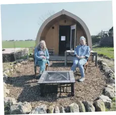  ??  ?? Ellin Hare and Nicola Balfour outside one of the new pods.
