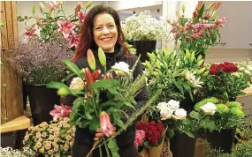  ??  ?? Blossoming: Vanessa Plews started out by taking a floristry course