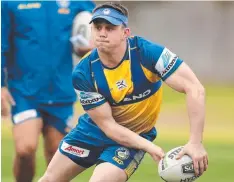  ?? Picture: Brett Costello ?? POISED: Reed Mahoney trains with the Eels.