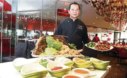  ??  ?? This Ramadan, chef Ken is introducin­g two of Pullman Putrajaya Lakeside’s speciality dishes – the new fusion oriental lamb chop and the all-time favourite Big Fish.
