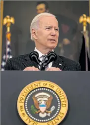  ?? AMR ALFIKY / NYTNS ?? President Biden speaks about the state of COVID-19 vaccinatio­ns at the White House on Tuesday.