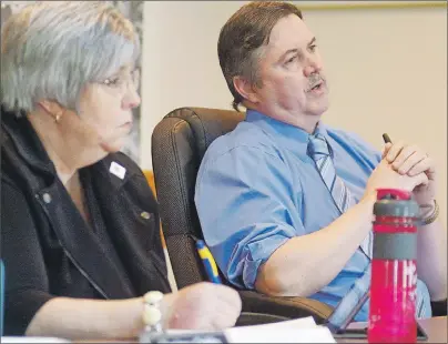  ?? MITCH MACDONALD/THE GUARDIAN ?? Coun. John MacFarlane speaks during a resolution at Monday’s Montague council meeting on whether or not to accept a piece of land offered to the town as a gift. MacFarlane said although he appreciate­d the gift, he had concerns on whether maintainin­g...