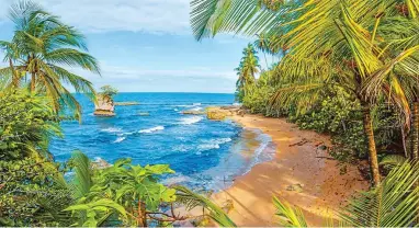  ??  ?? Tropical getaway: Manzanillo Beach on Costa Rica’s beautiful Caribbean coast
