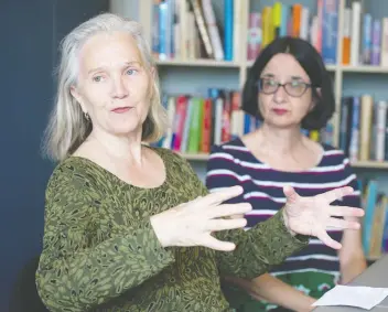  ?? GERRY KaHRMANN/FILES ?? Debby Meyer and Clara Salamanca are among thousands of co-op residents left dangling as they await word on whether the city will renew leases for the land on which their homes are built.