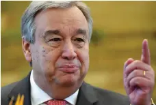  ?? AFP ?? United Nations Secretary General Antonio Guterres announced the deaths during a ceremony to honour UN peacekeepe­rs