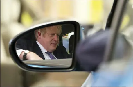  ?? SCOTT HEPPELL — POOL PHOTO VIA AP ?? Britain’s Prime Minister Boris Johnson during a visit to the Industry Centre at the University of Sunderland, on Friday. Britain officially leaves the European Union on Friday after a debilitati­ng political period that has bitterly divided the nation since the 2016 Brexit referendum.