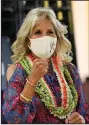  ??  ?? First lady Jill Biden attends a covid-19 vaccinatio­n clinic Sunday at a high school in Waipahu, Hawaii. (AP/Caleb Jones)