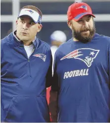  ?? AP FILE PHOTO ?? IN DEMAND: Josh McDaniels (left) and Matt Patricia are likely to be popular as teams search to fill their head coaching vacancies.