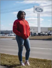  ?? ?? Tiffanie Simmons, who works in a Ford Motor factory that builds Broncos, in Wayne, Mich., is part of a union that has endorsed President Joe Biden, but “I was disappoint­ed” in him, she said.