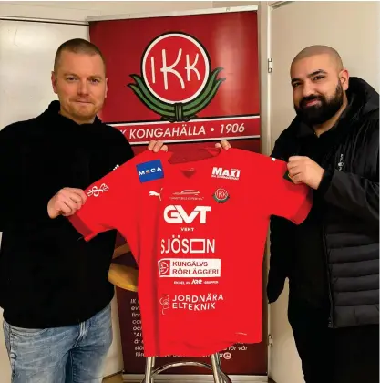  ?? BILD: IK KONGAHÄLLA ?? Patrik Persson och Shirwan Ghalam. Så heter tränarduon som ska leda IK Kongahälla i division 2 nästa år.