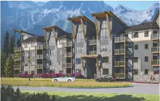  ?? SPRING CREEK ?? Artist’s rendering of the exterior of Spring Creek’s Jack Pine Lodge, coming to Canmore.