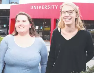  ??  ?? Climate activist Chloe McCann and researcher Charlotte Jones are studying climate change-related depression and anxiety in young people.