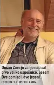  ?? FOTOGRAFIJ­E: OSEBNI ARHIV ?? Dušan Zore je zanjo napisal prvo veliko uspešnico, pesem Dve pomladi, dve jeseni.