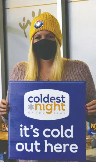  ?? Justine Fraser ?? WCS’ Leigh-Anne Quinn is looking forward to the upcoming Coldest Night of the Year event.