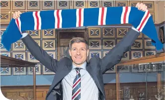  ??  ?? Steven Gerrard on the day he was unveiled as Rangers manager