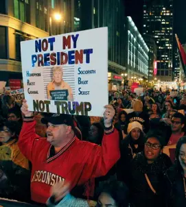  ?? Photo: Pat A Robinson/Milwaukee Journal-Sentinel ?? PASSIONS: Anti-Trump protesters took to the streets in Milwaukee.