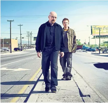  ??  ?? Walter White and Jesse Pinkman of Breaking Bad make the greatest team in modern TV history. — Photos: Handouts