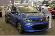  ?? ASSOCIATED PRESS FILE PHOTO ?? In this Feb. 13 photo a 2020 Chevrolet Bolt EV is displayed at the 2020 Pittsburgh Internatio­nal Auto Show.