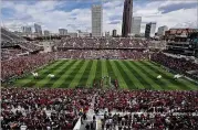  ?? CURTIS COMPTON / CCOMPTON@AJC.COM ?? AtlantaUni­ted fans fifill a sold out Bobby Dodd Stadium for United’s gameagains­t the Chicago Fire onMarch 18, 2017, in Atlanta.