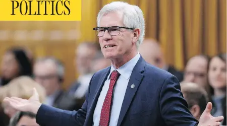  ?? JUSTIN TANG/THE CANADIAN PRESS ?? Minister of Natural Resources Jim Carr said Monday that his government has “all kinds of options” to exert its authority on a western pipeline.