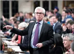  ?? CP PHOTO JUSTIN TANG ?? Minister of Natural Resources Jim Carr rises during Question Period in the House of Commons on Parliament Hill in Ottawa on Wednesday.