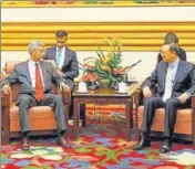  ?? PTI ?? Foreign secretary S Jaishankar holds talks with top Chinese state councillor Yang Jiechi in Beijing on Tuesday.