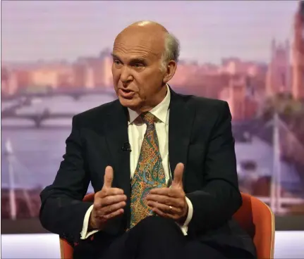  ?? Picture: PA ?? Sir Vince Cable told the BBC’s Andrew Marr show that beginning to think that Brexit may never happen.