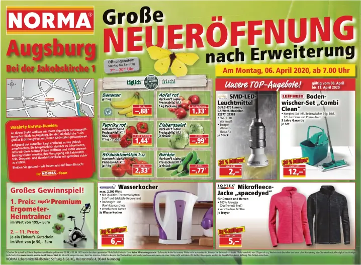  ??  ?? Verehrte Norma-Kunden,
Großes Gewinnspie­l! 1. Preis: Premium ErgometerH­eimtrainer
Am Montag, 06. April 2020, ab 7.00 Uhr