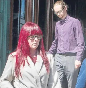  ??  ?? Mr and Mrs Stewart leaving Forfar Sheriff Court after the ruling.